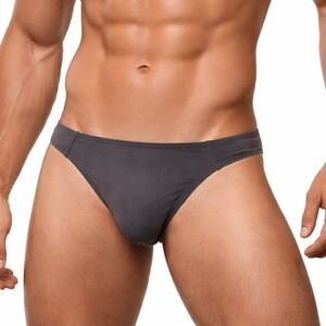 Andrew Christian Small (28-31) Almost Naked No-Show Jock Steel Grey Bamboo 93423